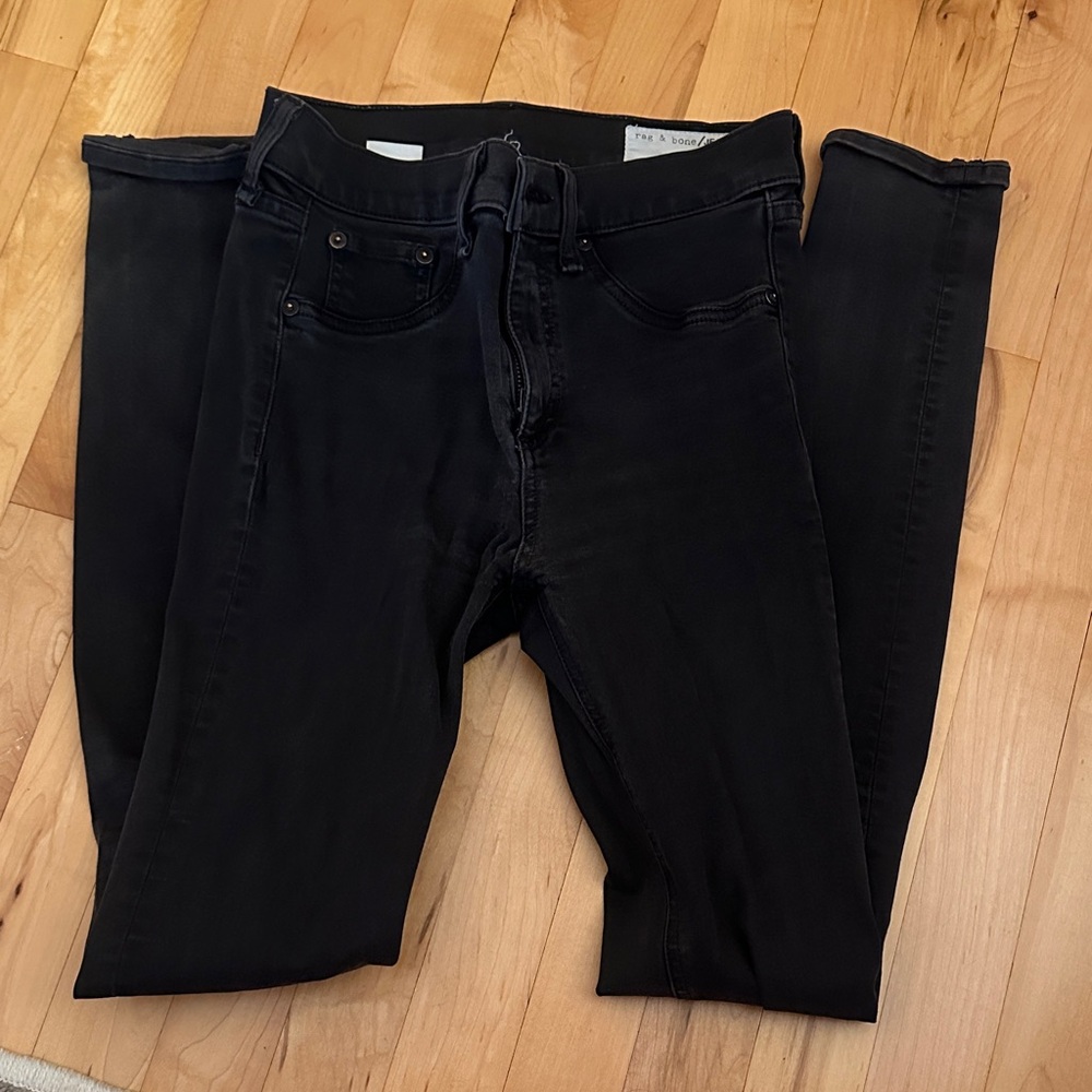 rag & bone Women's Dark Black Skinny Jeans